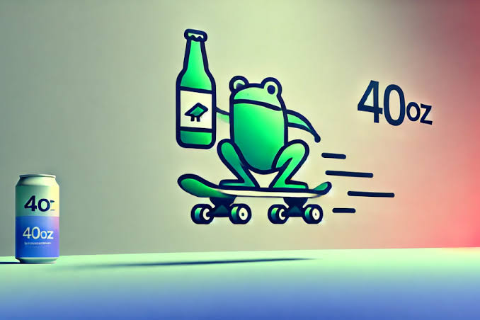 Skateboard Frog with a 40oz Birdhouse